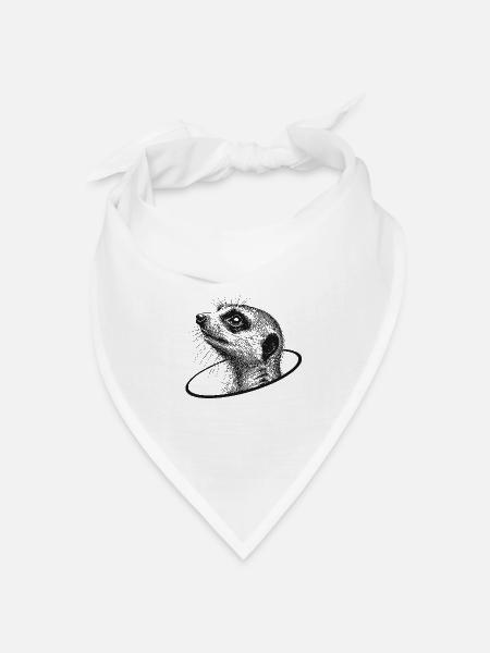 Erdmännchen - Bandana Dreieckstuch - Weiß