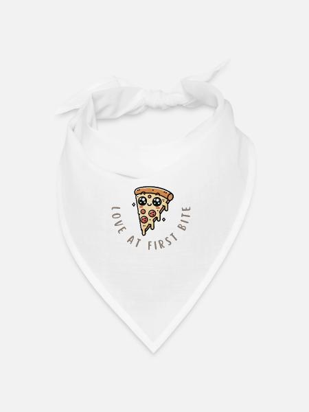 Melted Perfection – Pizza Lovers Unite! - Bandana Dreieckstuch - Weiß