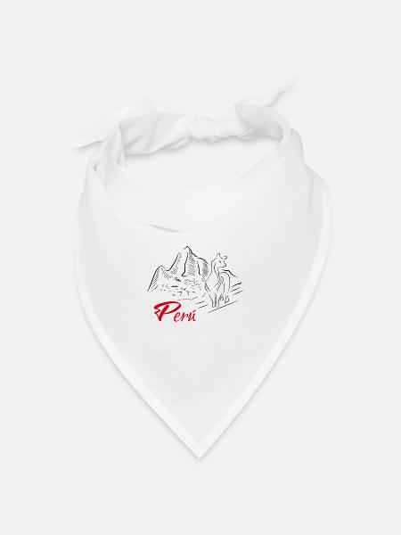 Machu Picchu - Peru - Bandana Dreieckstuch - Weiß