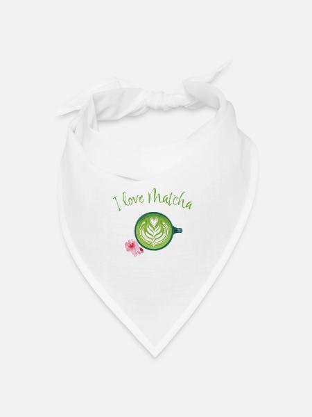 Matcha love - Bandana Dreieckstuch - Weiß