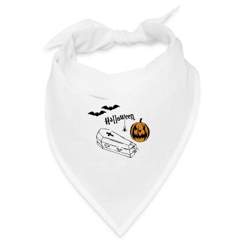 Halloween Kürbis Silhouette - Bandana Dreieckstuch - Weiß - Vorne