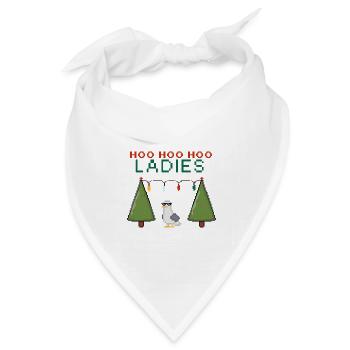 HooHooHoo Damen Pixel Weihnacht - Bandana Dreieckstuch - Weiß - Vorne