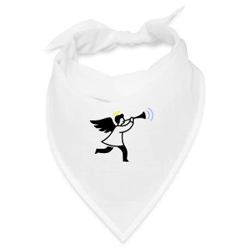 Engel mit Trompete - Bandana Dreieckstuch - Weiß - Vorne