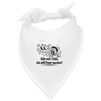 Feuer Spucken Chili Essen - Bandana Dreieckstuch - Weiß - Vorne