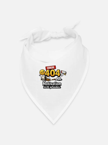 404 Error Motivation nicht gefunden - Bandana Dreieckstuch - Weiß