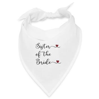 Schwester der Braut - Bandana Dreieckstuch - Weiß - Vorne