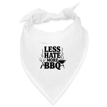 Weniger Hass, mehr BBQ - Bandana Dreieckstuch - Weiß - Vorne