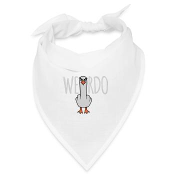 Weirdo Komischer Lustiger Mittelfinger Möwe Vogel - Bandana Dreieckstuch - Weiß - Vorne