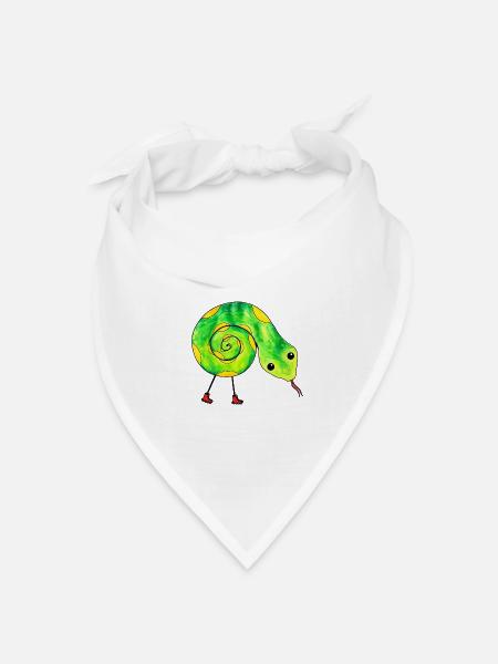 Snake on Skates - Bandana Dreieckstuch - Weiß