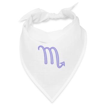 Skorpion-Sternzeichen-Symbol Pastel Purple - Bandana Dreieckstuch - Weiß - Vorne