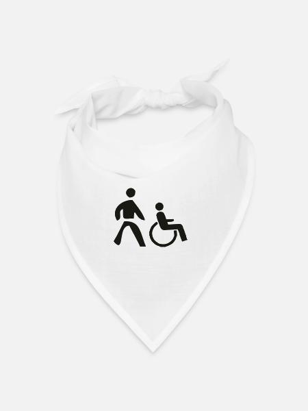 Rollstuhl - wheelchair - Bandana Dreieckstuch - Weiß