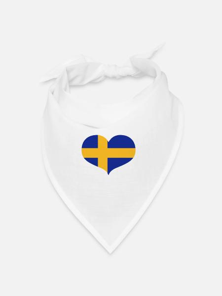 Swedish Love - Bandana Dreieckstuch - Weiß