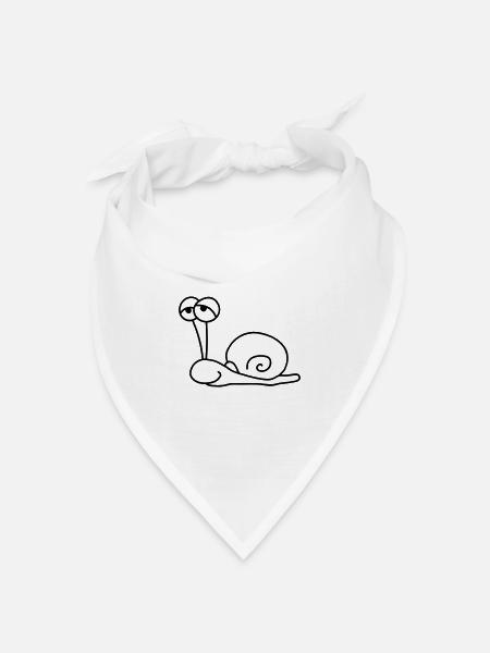 Schnecke - Bandana Dreieckstuch - Weiß