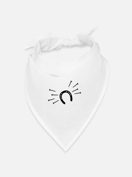Hufeisen - Bandana Dreieckstuch - Weiß