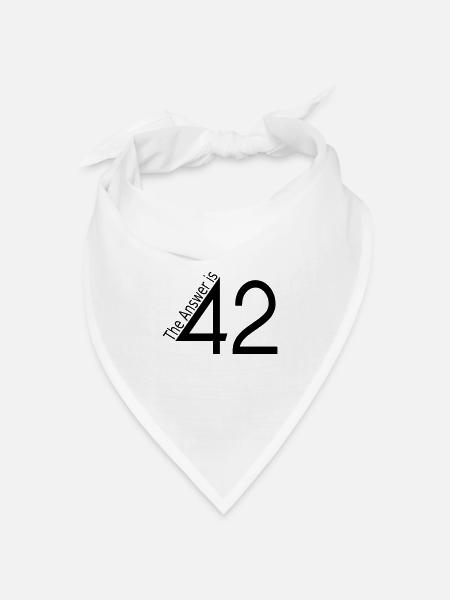 the answer is 42 - Bandana Dreieckstuch - Weiß