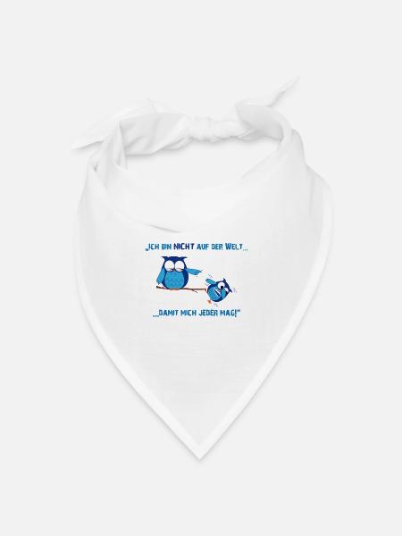 Böse Eule - Bandana Dreieckstuch - Weiß
