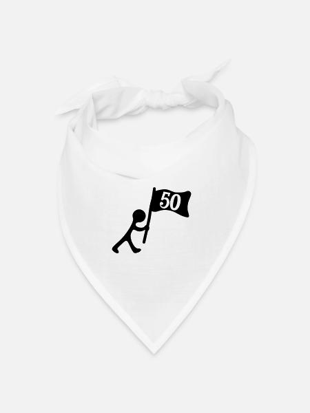Geburtstag 50 Jahre - Bandana Dreieckstuch - Weiß