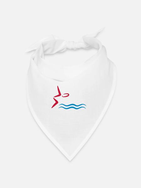 schwimmen - Bandana Dreieckstuch - Weiß