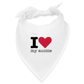 I Love My Auntie - Bandana Dreieckstuch - Weiß - Vorne