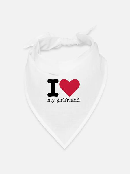 I Love My Girlfriend - Bandana Dreieckstuch - Weiß