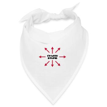 I'm with stupid :) (V) - Bandana Dreieckstuch - Weiß - Vorne