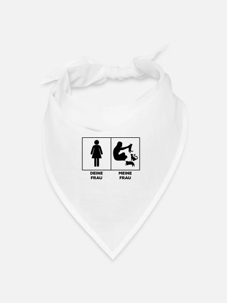 deine frau meine frau - Bandana Dreieckstuch - Weiß