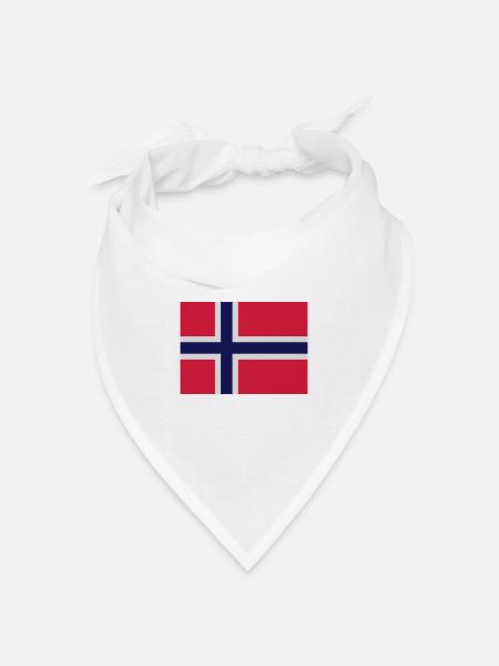 Nationalflagge von Norwegen - Bandana Dreieckstuch - Weiß