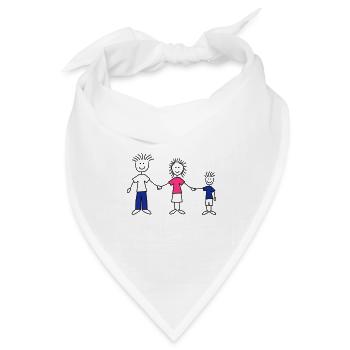 family_dad_and_mom_with_boy_3c - Bandana Dreieckstuch - Weiß - Vorne
