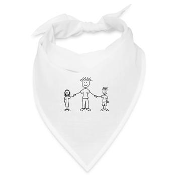 family_dad_with_girl_and_boy_1c - Bandana Dreieckstuch - Weiß - Vorne