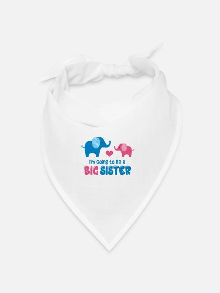Big Sister To Be - Bandana Dreieckstuch - Weiß