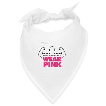 Echte Männer tragen Pink! - Bandana Dreieckstuch - Weiß - Vorne