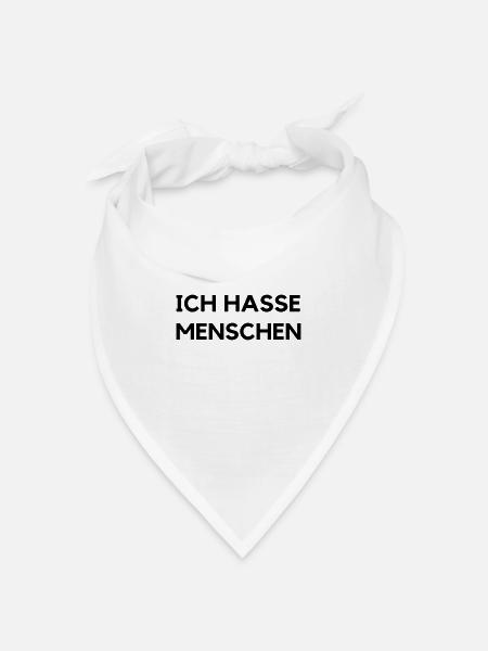 ich hasse menschen - Bandana Dreieckstuch - Weiß
