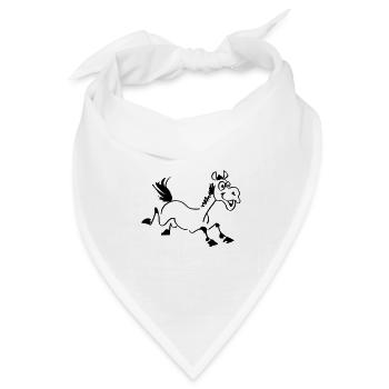 lustiges Pferd - Bandana Dreieckstuch - Weiß - Vorne