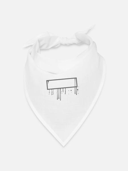 rahmen schild graffiti stempel tropfen umrandung t - Bandana Dreieckstuch - Weiß