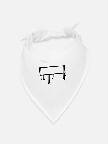 cool rahmen schild graffiti stempel tropfen umrand - Bandana Dreieckstuch - Weiß