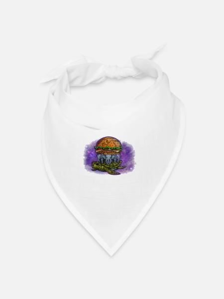 Flat Earth Burger in Space - Bandana Dreieckstuch - Weiß