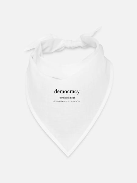 Democracy (Demokratie) Definition Dictionary - Bandana Dreieckstuch - Weiß