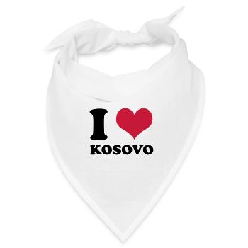 i love kosovo - Bandana Dreieckstuch - Weiß - Vorne