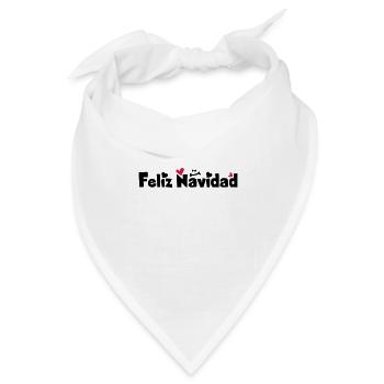 Feliz Navidad Frohe Weihnachten - Bandana Dreieckstuch - Weiß - Vorne
