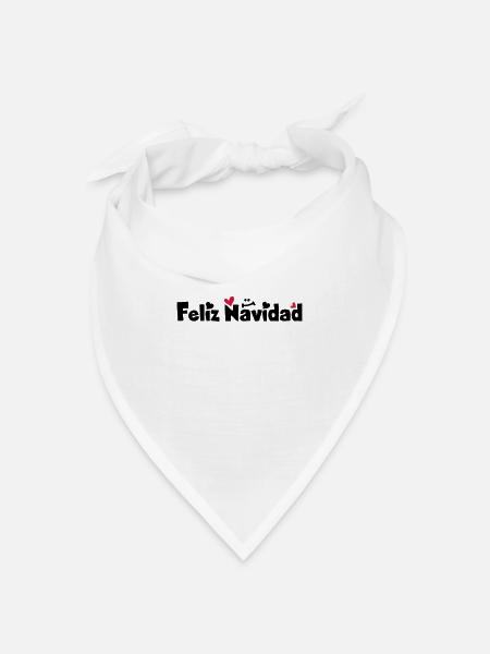 Feliz Navidad Frohe Weihnachten - Bandana Dreieckstuch - Weiß
