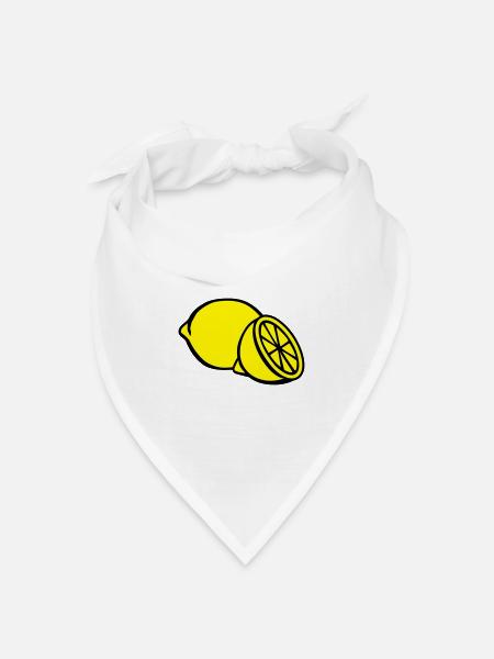 Zitrone - Bandana Dreieckstuch - Weiß