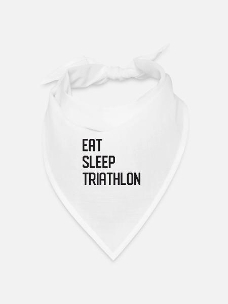 Essen. Schlafen. Triathlon. - Bandana Dreieckstuch - Weiß