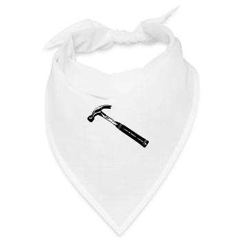 Hammer T-Shirt, Zimmermann, Arbeit, Selbstständig, - Bandana Dreieckstuch - Weiß - Vorne