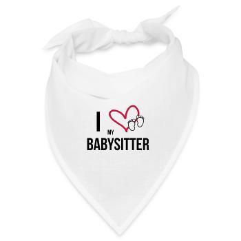 baby-sitter / babysitter / baby / geburt / Kind - Bandana Dreieckstuch - Weiß - Vorne