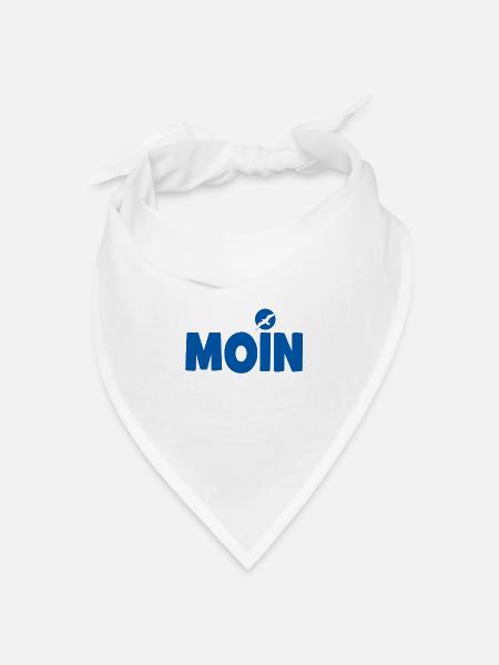 Moin Möwe blau - Bandana Dreieckstuch - Weiß
