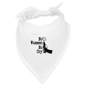 No Wummen No Cry - Bandana Dreieckstuch - Weiß - Vorne