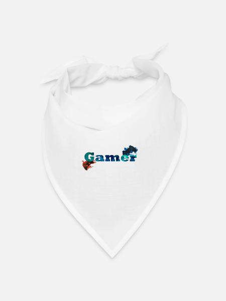 Konsolen Gamer - Bandana Dreieckstuch - Weiß