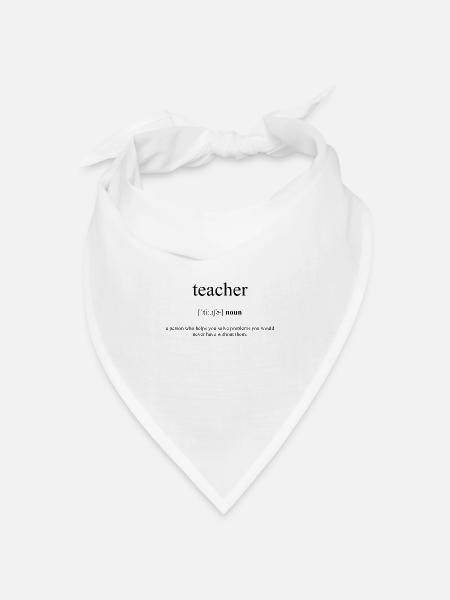 Teacher (Lehrer) Definition Dictionary. - Bandana Dreieckstuch - Weiß