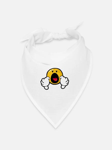 Smiley Anger - Bandana Dreieckstuch - Weiß