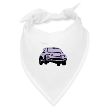 Rallye, Rallyeauto, Rennauto - Bandana Dreieckstuch - Weiß - Vorne
